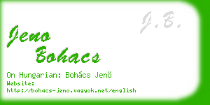 jeno bohacs business card